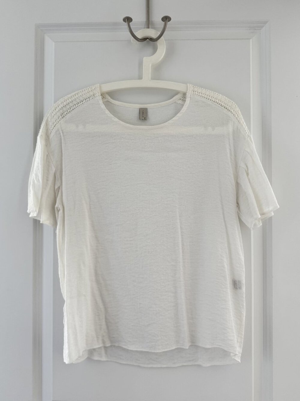 White Textured Crochet Blouse – One Size